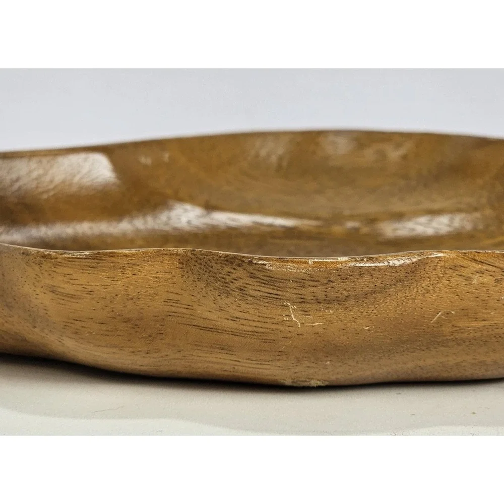 Monkey Pod Wood Bowl 13.5 Inch Scalloped Orobilt Serving Dish